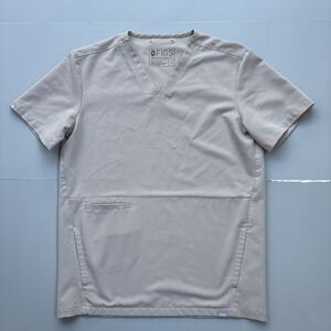 Figs Women XS Technical Collection Three  Pocket V-Neck Scrub Top Boulder